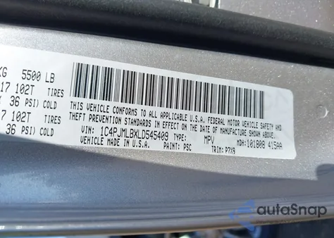 2020 Jeep Cherokee Latitude Plus 4X4 from USA, damaged, VIN 1C4PJMLBXLD545409